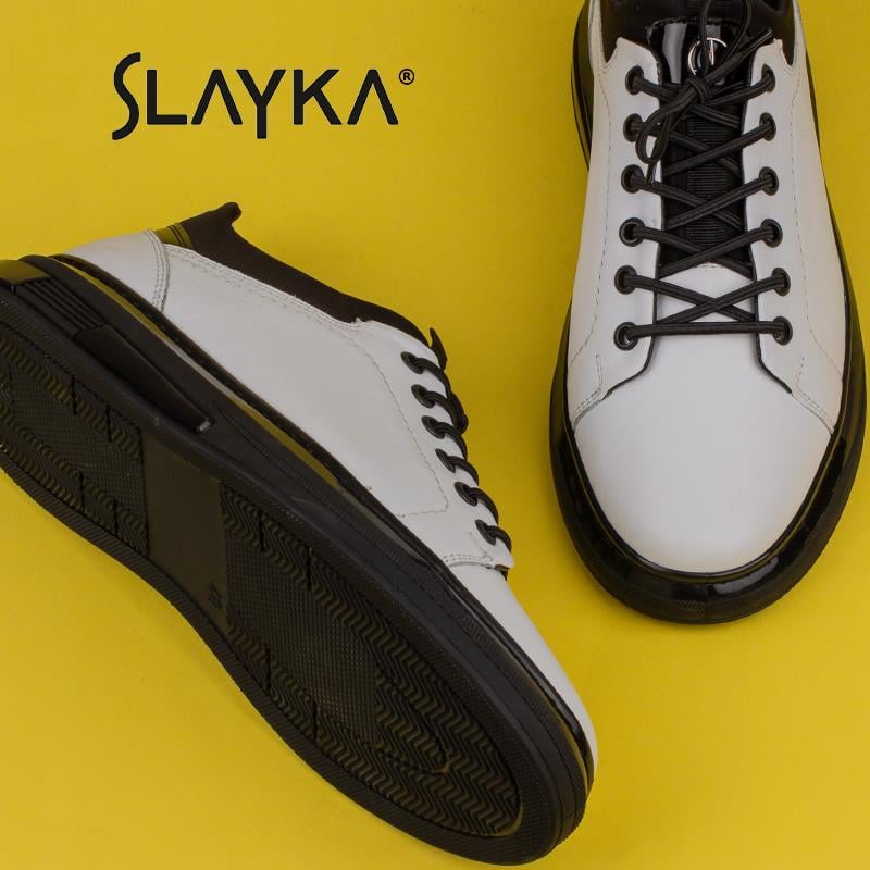 Slayka Beyaz  Flex Hakiki Deri Erkek Casual Ayakkabı