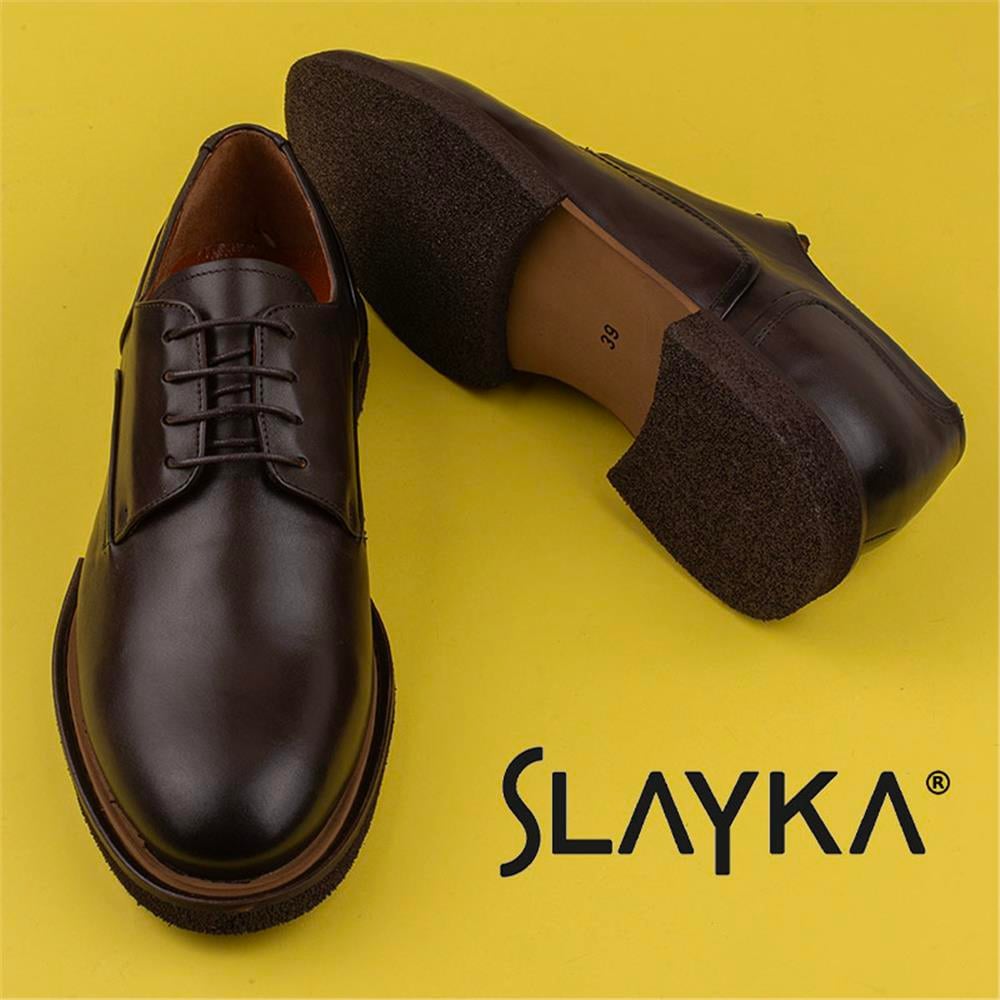 Slayka Kahverengi  Elegant Beauty Erkek Bağcıklı Klasik Ayakkabı