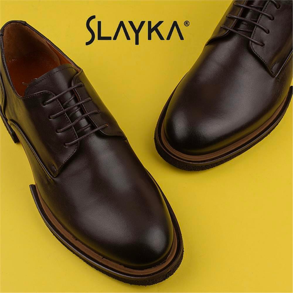 Slayka Kahverengi  Elegant Beauty Erkek Bağcıklı Klasik Ayakkabı