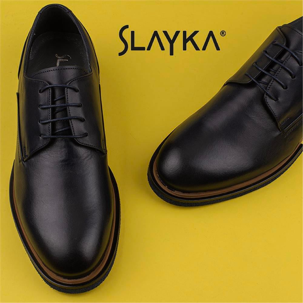 Slayka Lacivert  Elegant Beauty Erkek Bağcıklı Klasik Ayakkabı