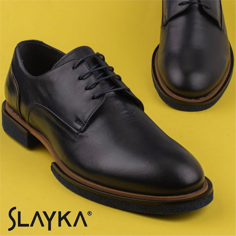Slayka Lacivert  Elegant Beauty Erkek Bağcıklı Klasik Ayakkabı