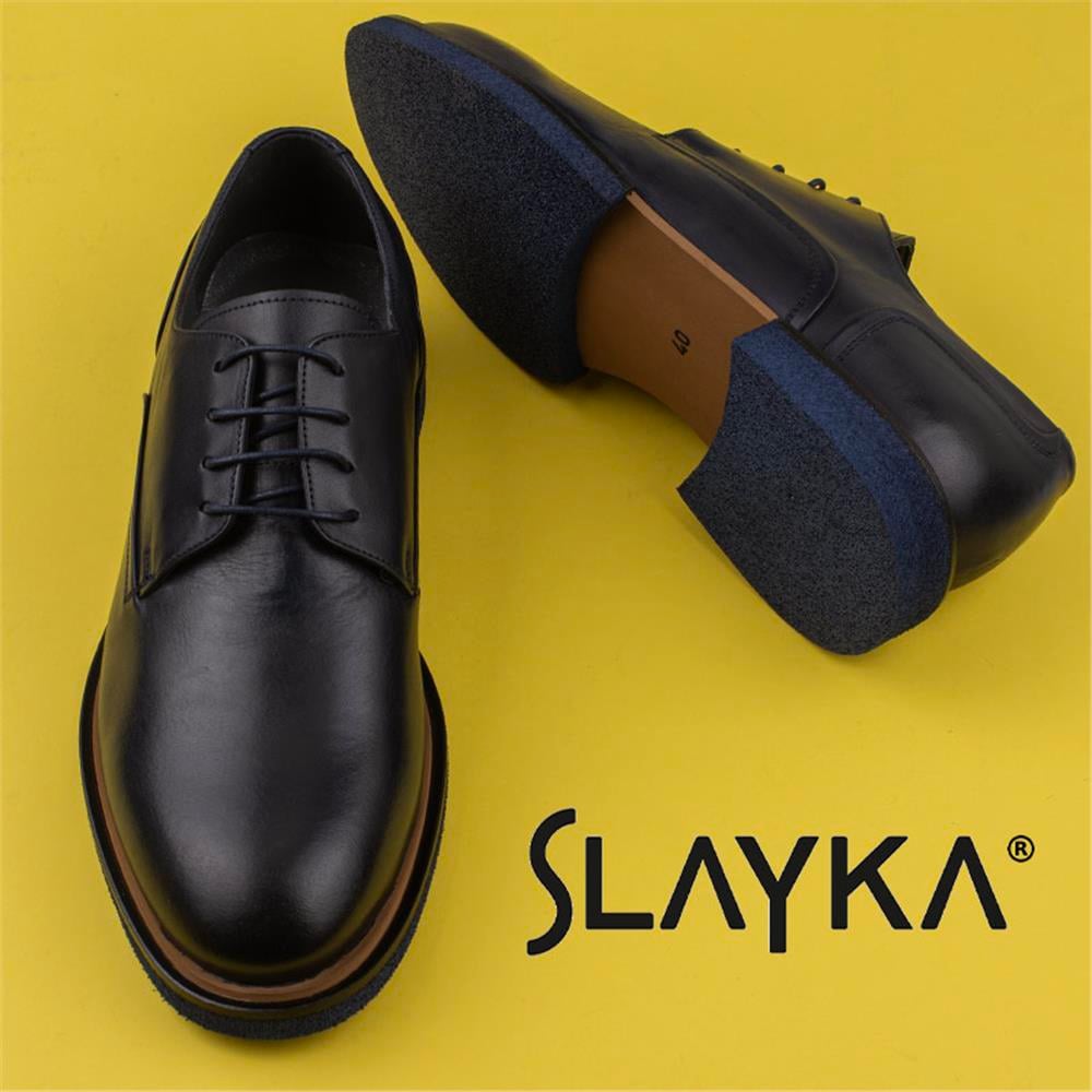 Slayka Lacivert  Elegant Beauty Erkek Bağcıklı Klasik Ayakkabı