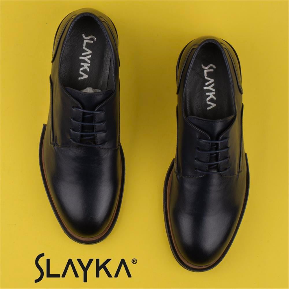 Slayka Lacivert  Elegant Beauty Erkek Bağcıklı Klasik Ayakkabı