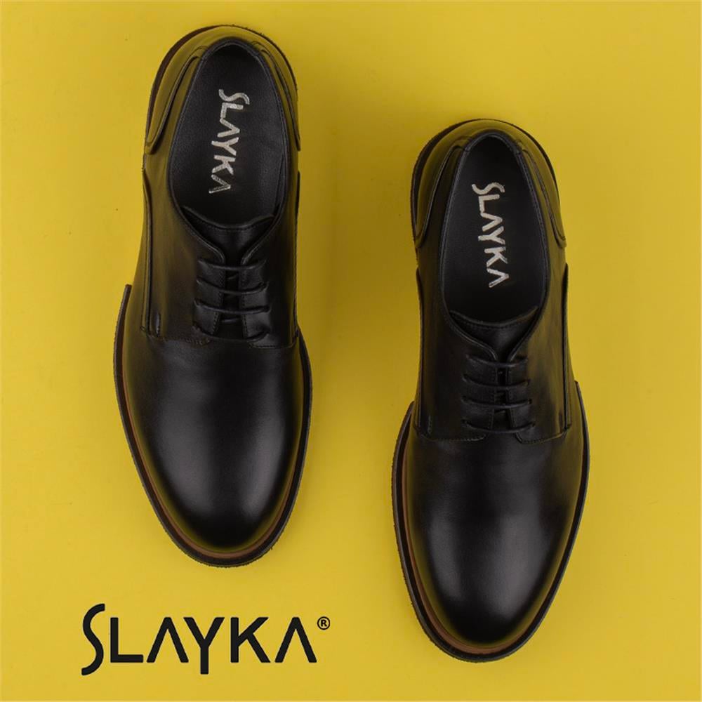 Slayka Siyah  Elegant Beauty Erkek Bağcıklı Klasik Ayakkabı