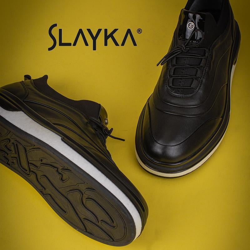 Slayka Siyah  Lastik Boğazlı Köpük Taban Erkek Günlük Ayakkabı