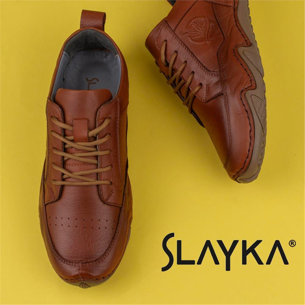 Slayka Taba  Rollo Two Hakiki Deri Gündelik Ayakkabı