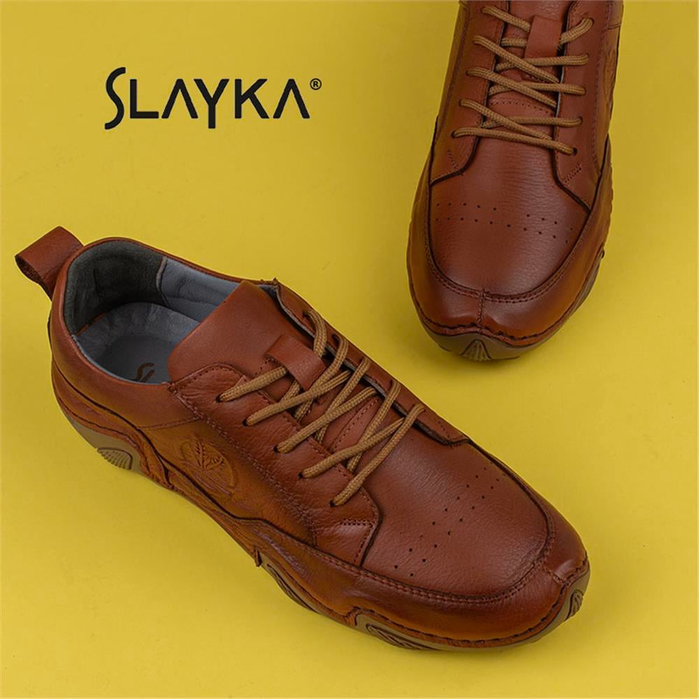 Slayka Taba  Rollo Two Hakiki Deri Gündelik Ayakkabı