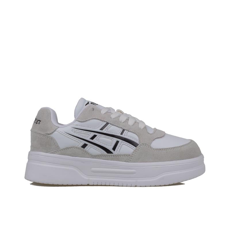 Tayger Beyaz  Kalın Taban Unisex Nubuk Deri Sneaker