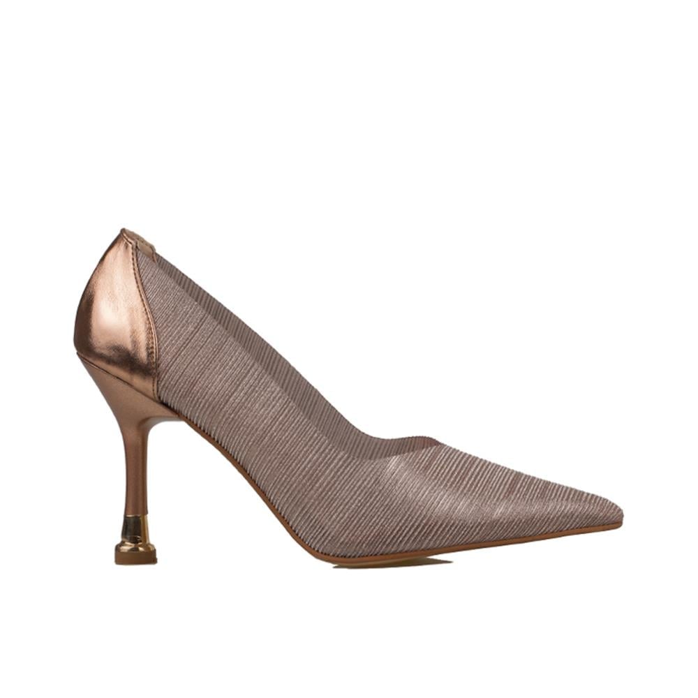 Trend Adımlar Bakır  Crystal Glam Kadın Şeffaf Sim Kaplama Stiletto