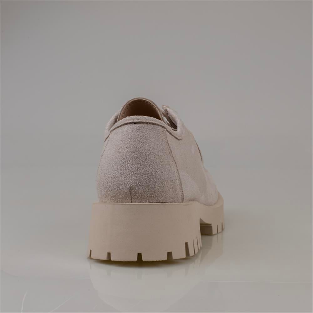 Trend Adımlar Bej  Elegans Suede Kadın Oxford Ayakkabı