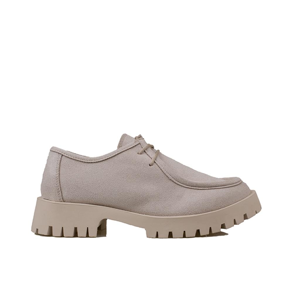 Trend Adımlar Bej  Elegans Suede Kadın Oxford Ayakkabı
