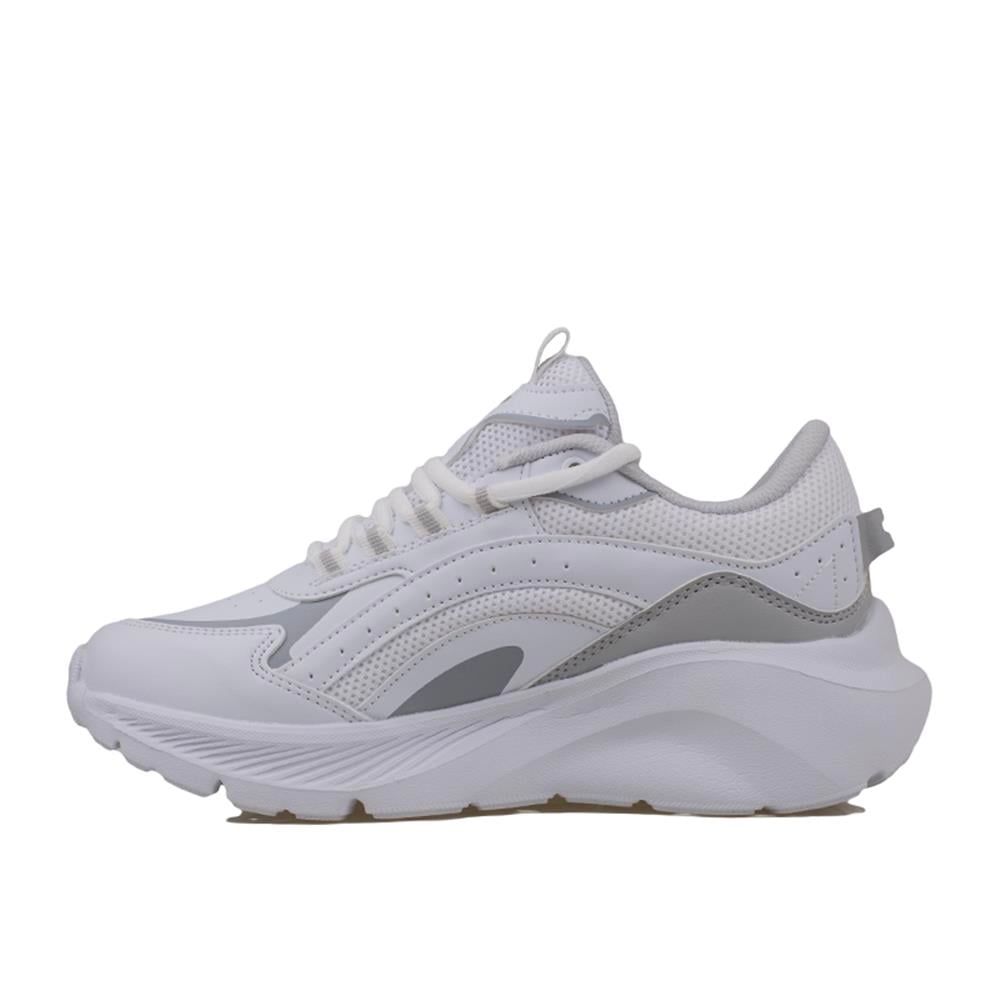 Trend Adımlar Beyaz  Kalın Tabanlı Memory Foam Unisex Sneaker