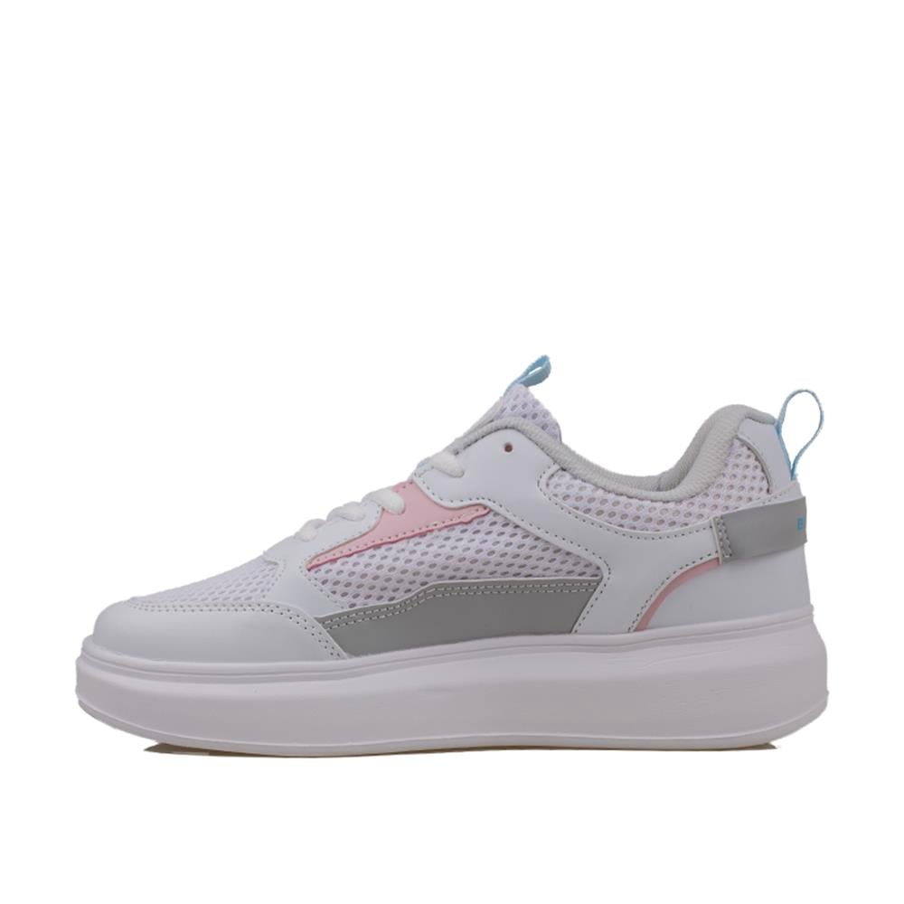Trend Adımlar Beyaz  Memory Foam Ped Tabanlı Kalın Taban Kadın Sneaker