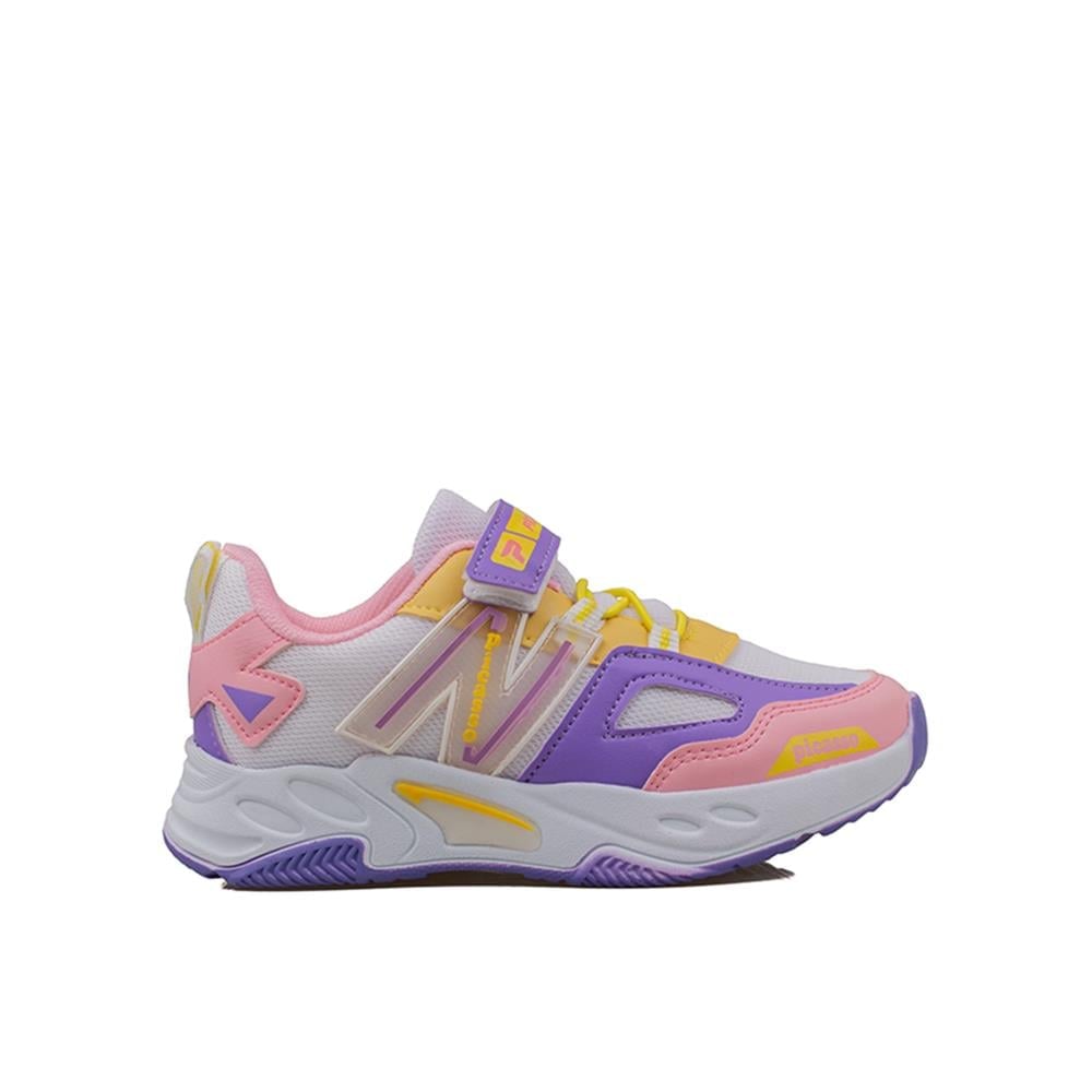 Trend Adımlar Beyaz  Renkli Dokulu Unisex Çocuk New Force Spor Ayakkabı
