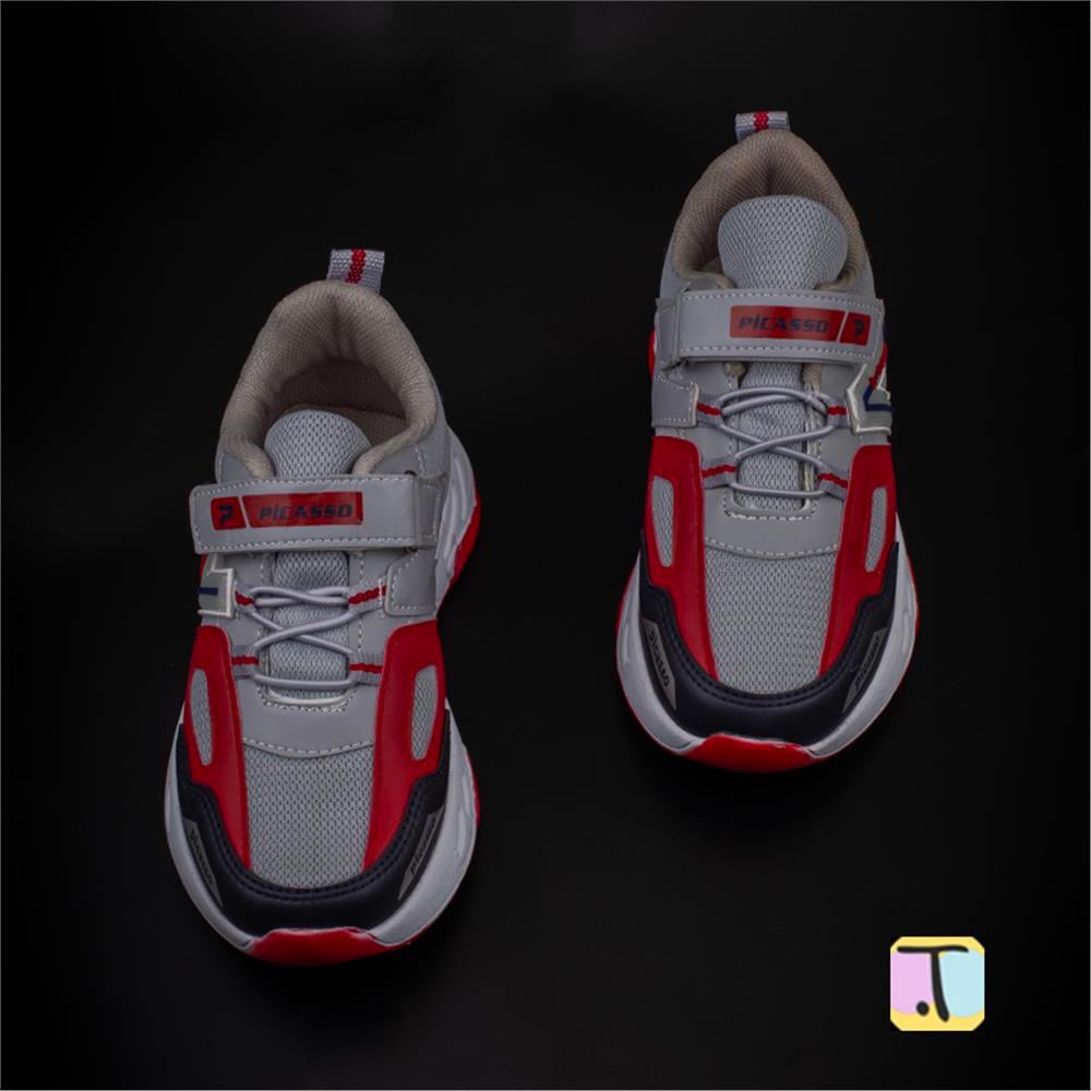 Trend Adımlar Gri  Renkli Dokulu Unisex Çocuk New Force Spor Ayakkabı