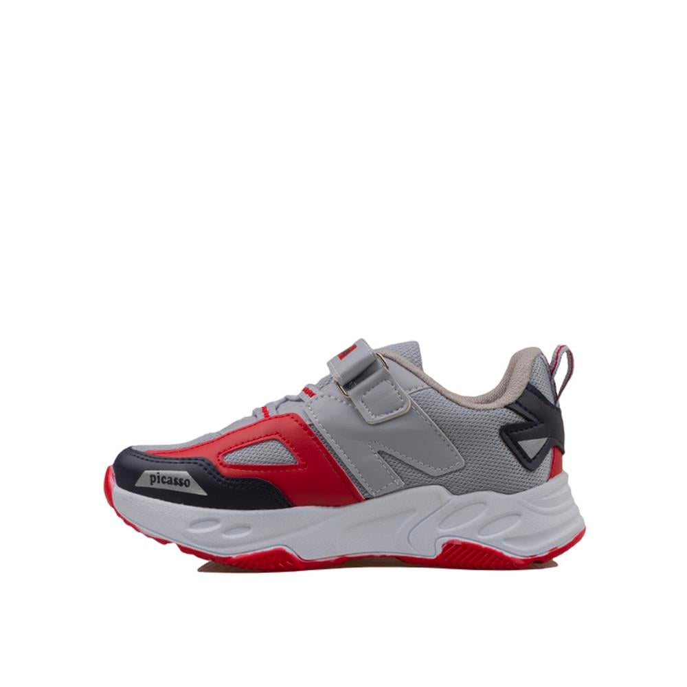 Trend Adımlar Gri  Renkli Dokulu Unisex Çocuk New Force Spor Ayakkabı