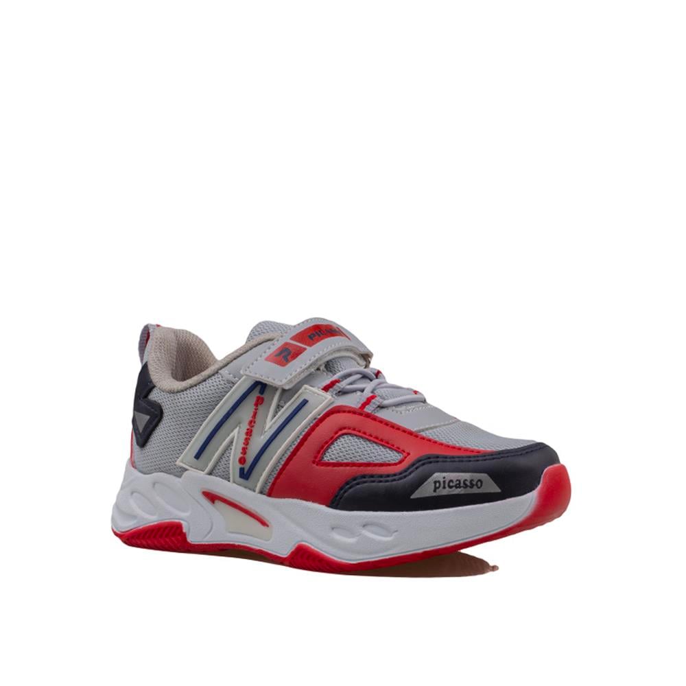 Trend Adımlar Gri  Renkli Dokulu Unisex Çocuk New Force Spor Ayakkabı