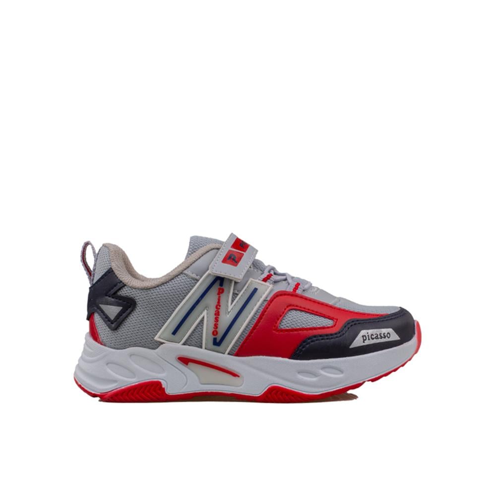 Trend Adımlar Gri  Renkli Dokulu Unisex Çocuk New Force Spor Ayakkabı