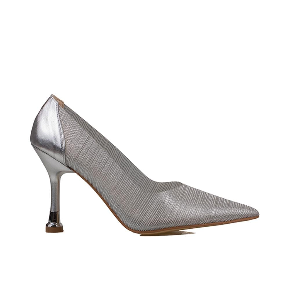 Trend Adımlar Gümüş  Crystal Glam Kadın Şeffaf Sim Kaplama Stiletto