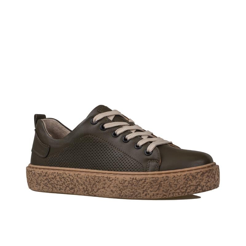 Trend Adımlar Haki  Opi Hakiki Deri Kadın Sneaker
