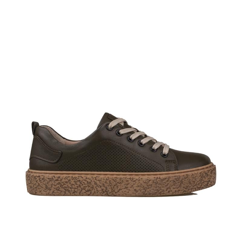 Trend Adımlar Haki  Opi Hakiki Deri Kadın Sneaker