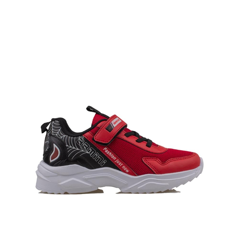 Trend Adımlar Kırmızı  Kalın Hafif Comfortable Unisex Çocuk Sneaker