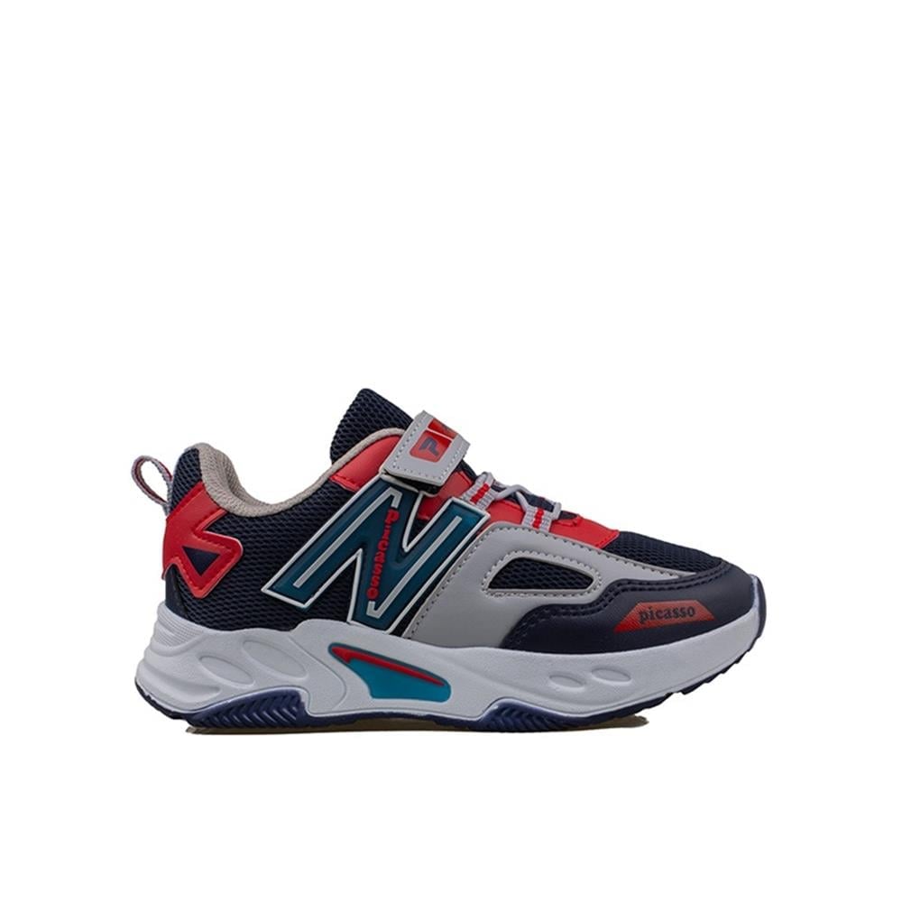 Trend Adımlar Lacivert  Renkli Dokulu Unisex Çocuk New Force Spor Ayakkabı