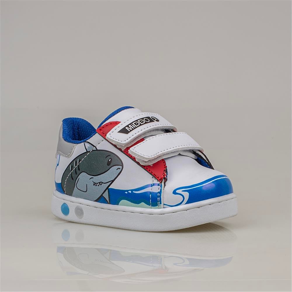 Trend Adımlar Mavi  Cute Monster Işıklı İlk Adım Bebe Sneaker
