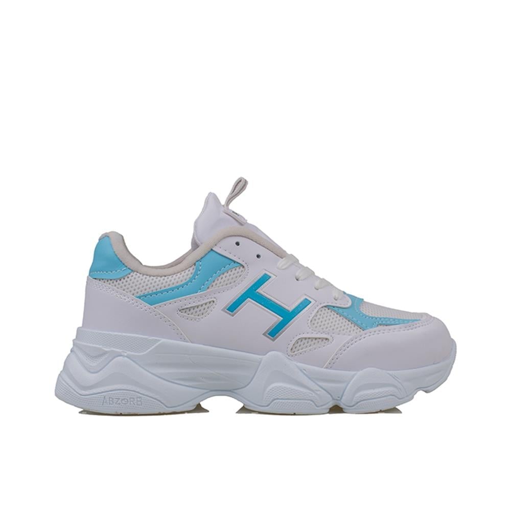 Trend Adımlar Mavi  Handa Kadın Bağcıklı Kalın Taban Sneaker