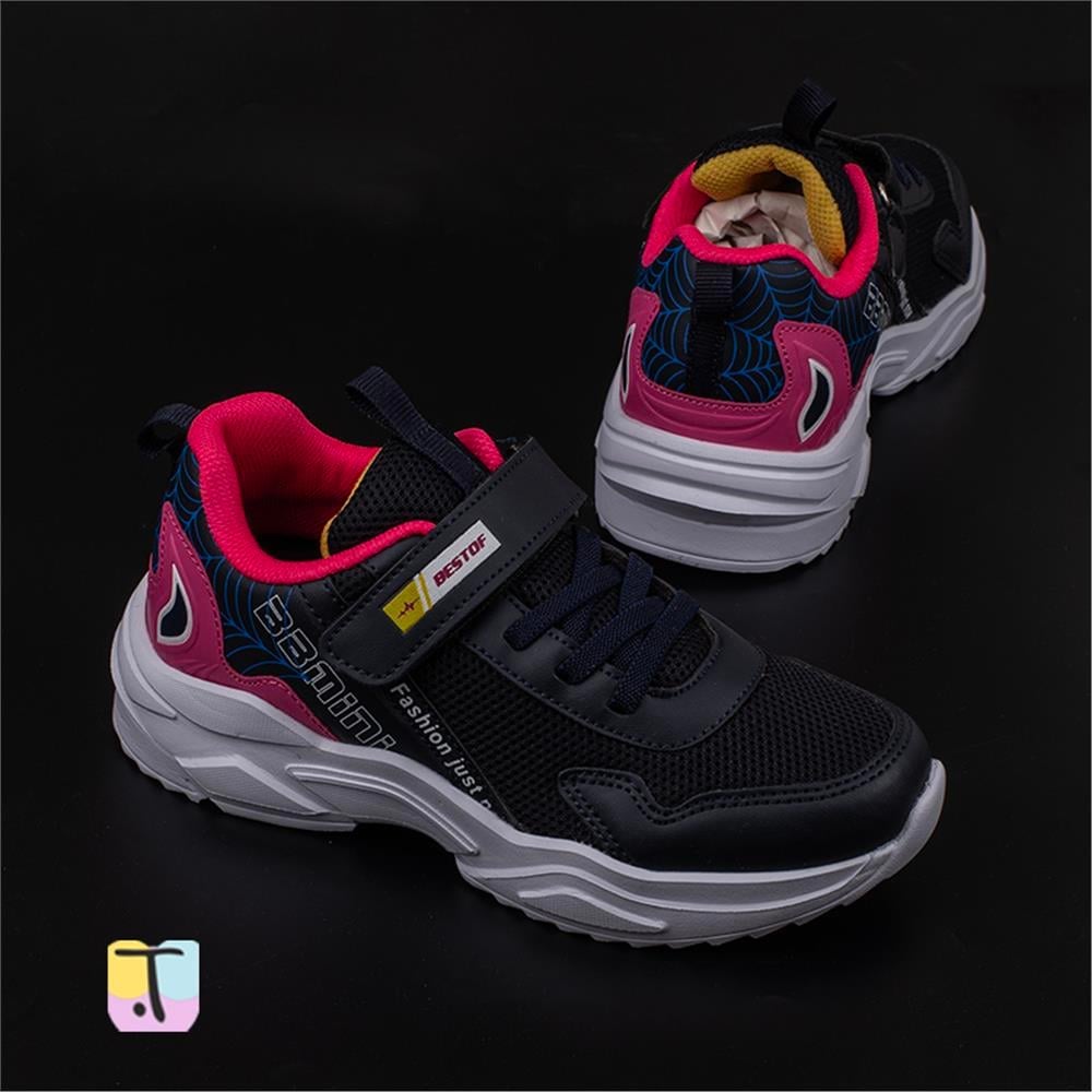 Trend Adımlar Pembe  Kalın Hafif Comfortable Unisex Çocuk Sneaker