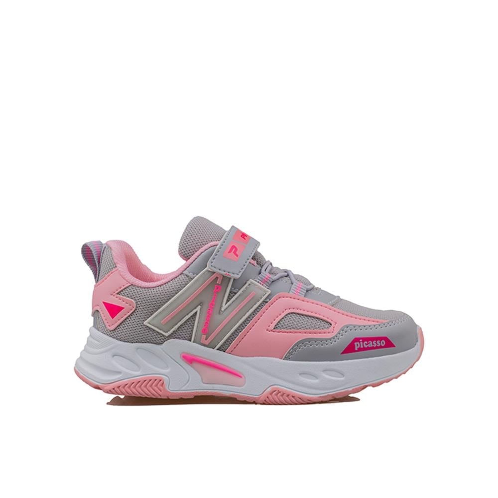 Trend Adımlar Pembe  Renkli Dokulu Unisex Çocuk New Force Spor Ayakkabı