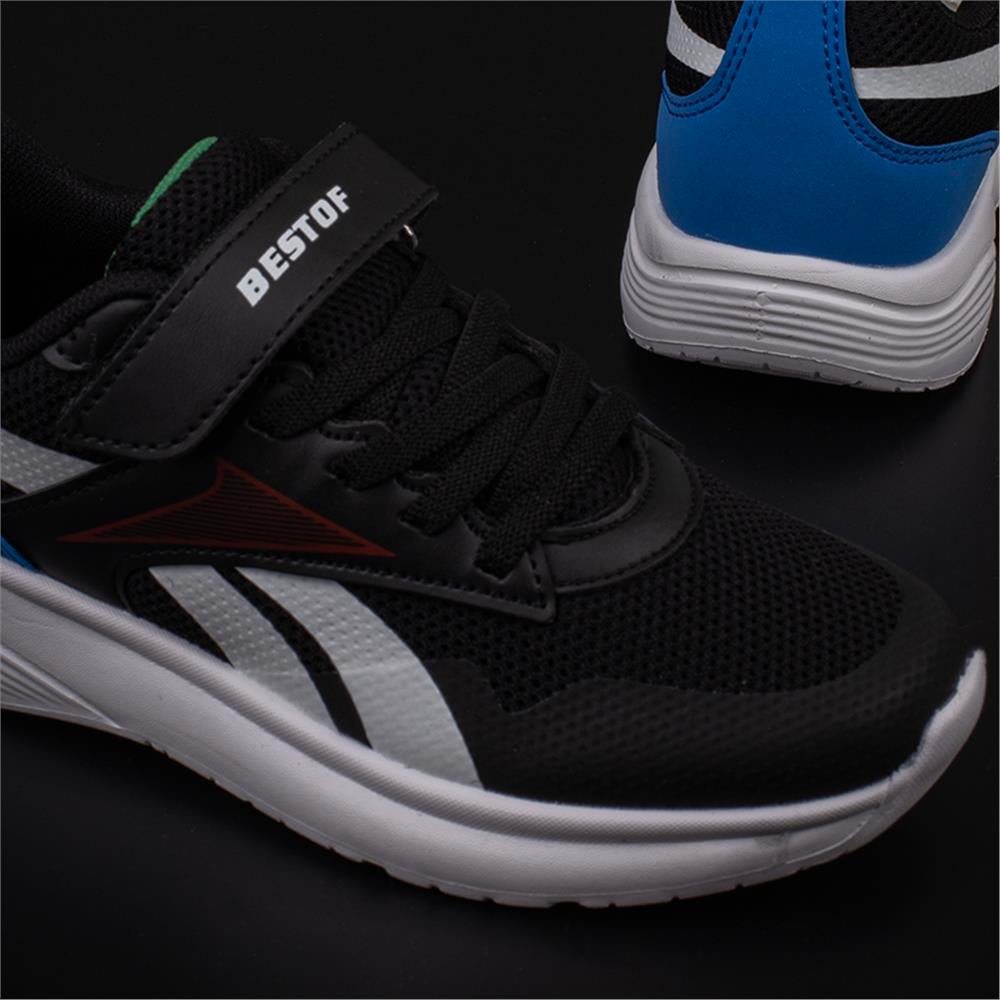 Trend Adımlar Siyah-Beyaz  Comfortable İç Destekli Erkek Çocuk Sneaker