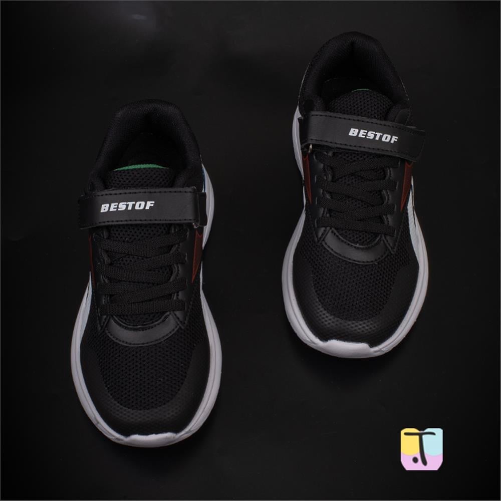 Trend Adımlar Siyah-Beyaz  Comfortable İç Destekli Erkek Çocuk Sneaker
