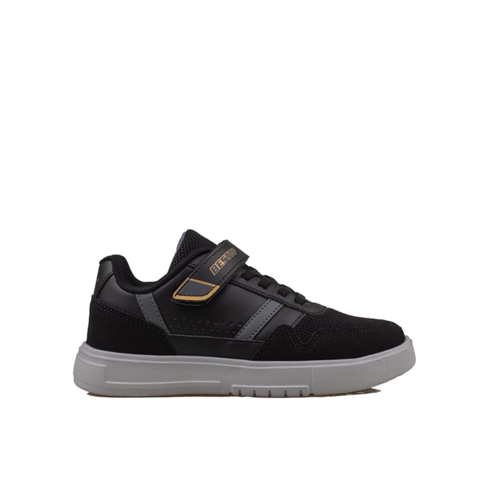 Trend Adımlar Siyah  Comfort İçe Basma Destekli Unisex Çocuk Sneaker
