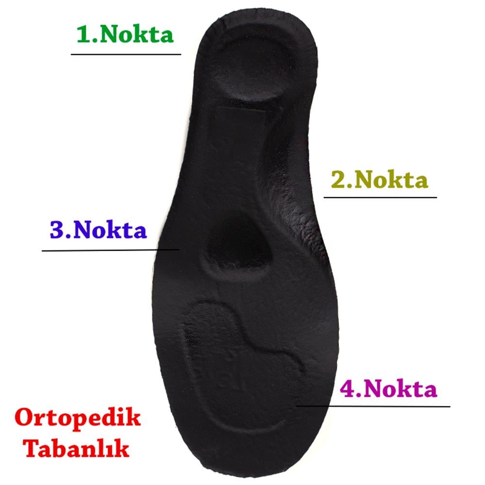 Trend Adımlar Siyah  Hafif Lastikli Kadın Comfort Ayakkabı