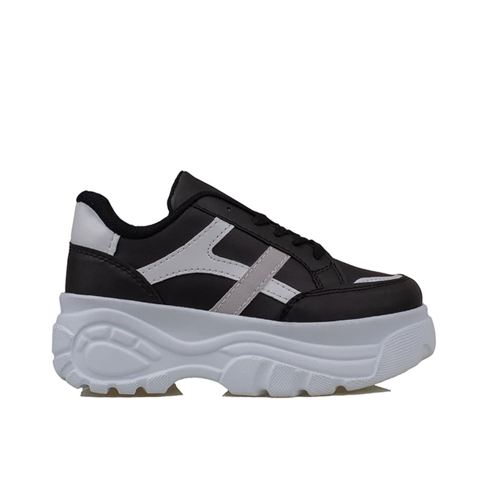Trend Adımlar Siyah  Kadın Kalın Taban Sneaker