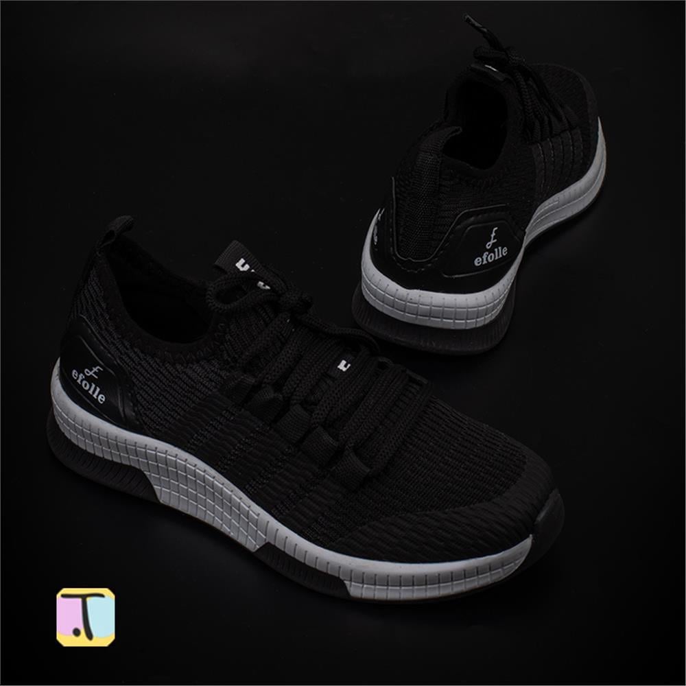 Trend Adımlar Siyah  Lastikli Erkek Çocuk Spor Ayakkabı