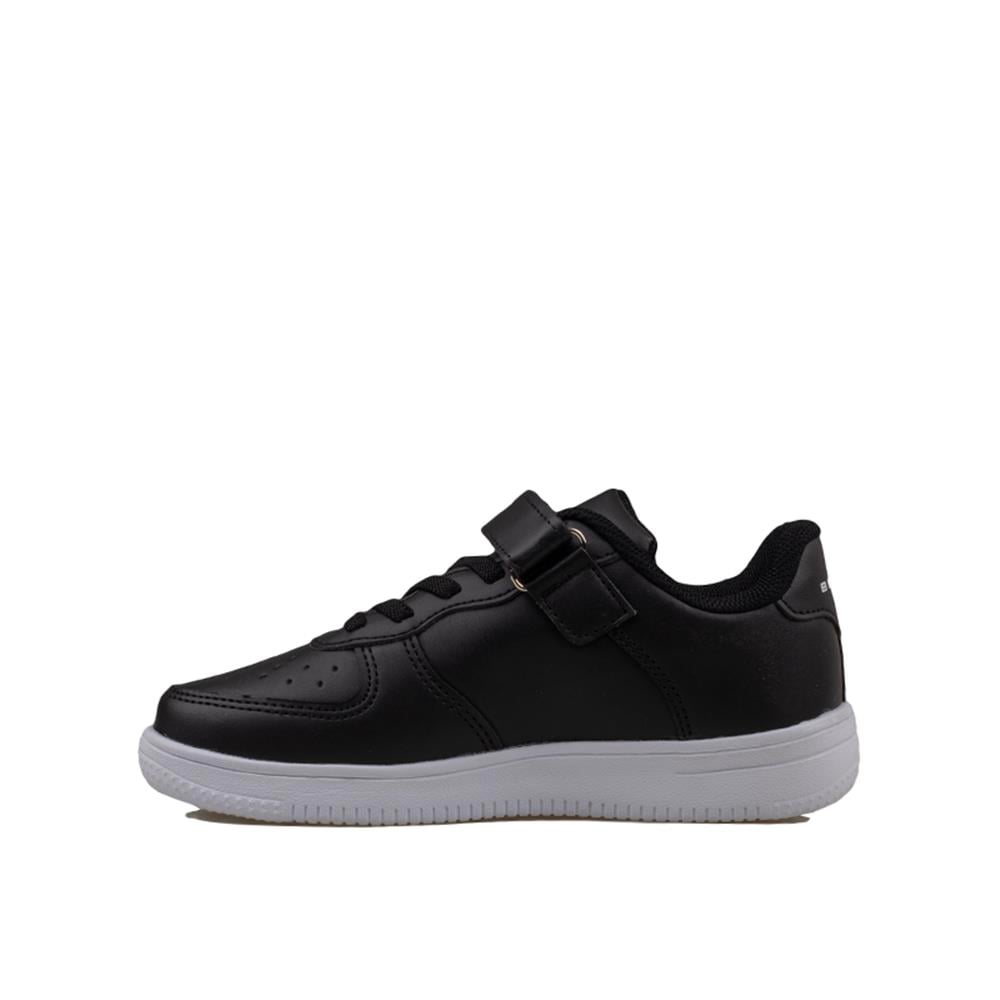 Trend Adımlar Siyah  Suni Deri Mevsimlik Filet Unisex Çocuk Sneaker