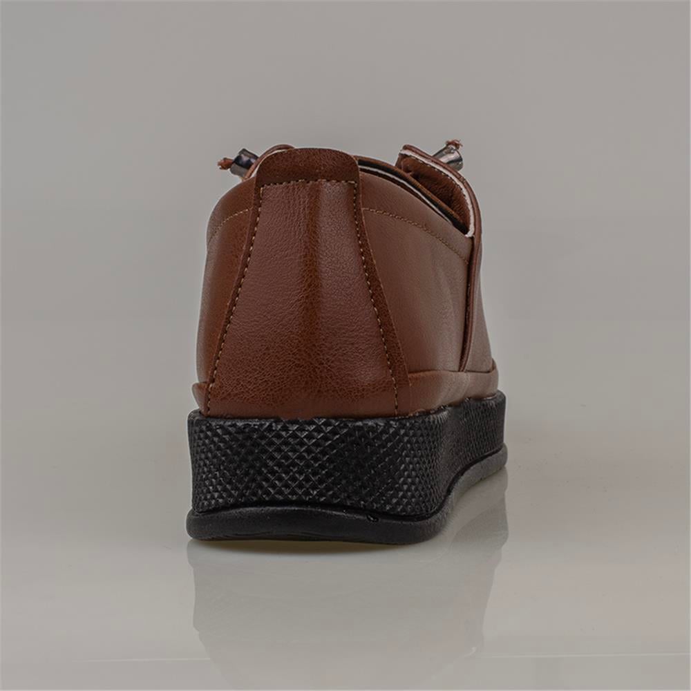 Trend Adımlar Taba  Lastikli Düz Kadın Comfort Ayakkabı