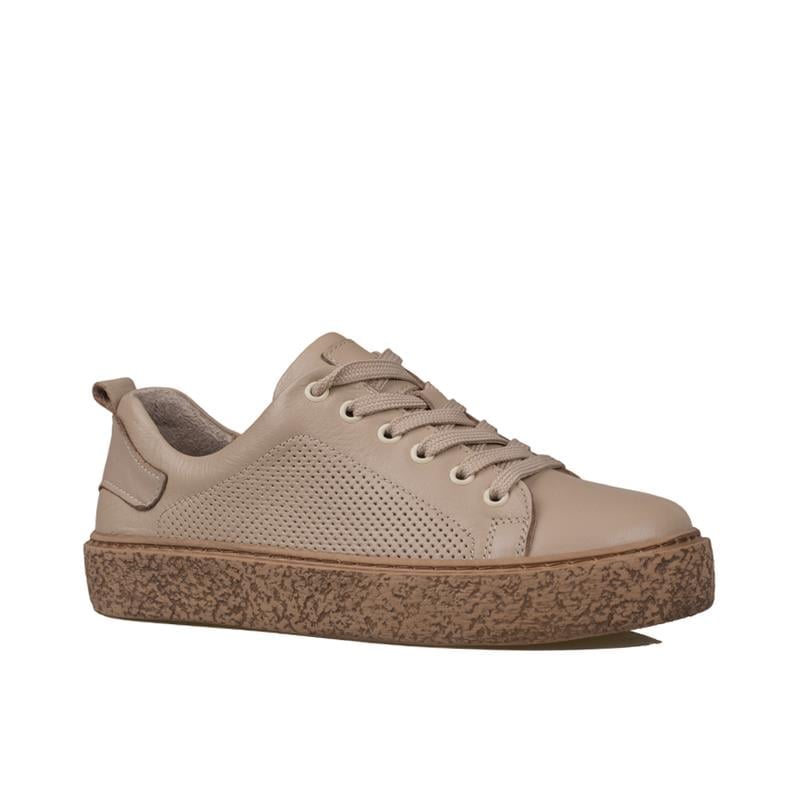 Trend Adımlar Vizon  Opi Hakiki Deri Kadın Sneaker