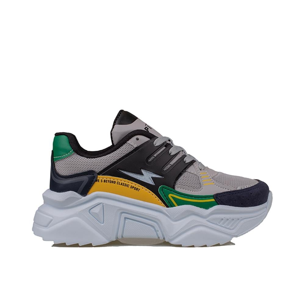 Trend Adımlar Yeşil  Enerjik Kalın Taban Kadın Sneaker