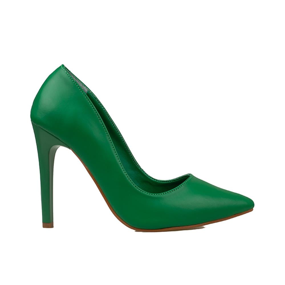 Trend Adımlar Yeşil  Kadın İnce Topuklu Sivri Burun Stiletto