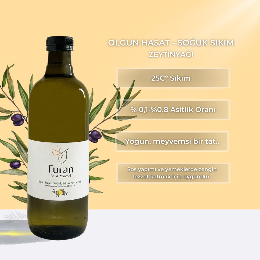 Olgun Hasat Soğuk Sıkım Zeytinyağı 1 Litre