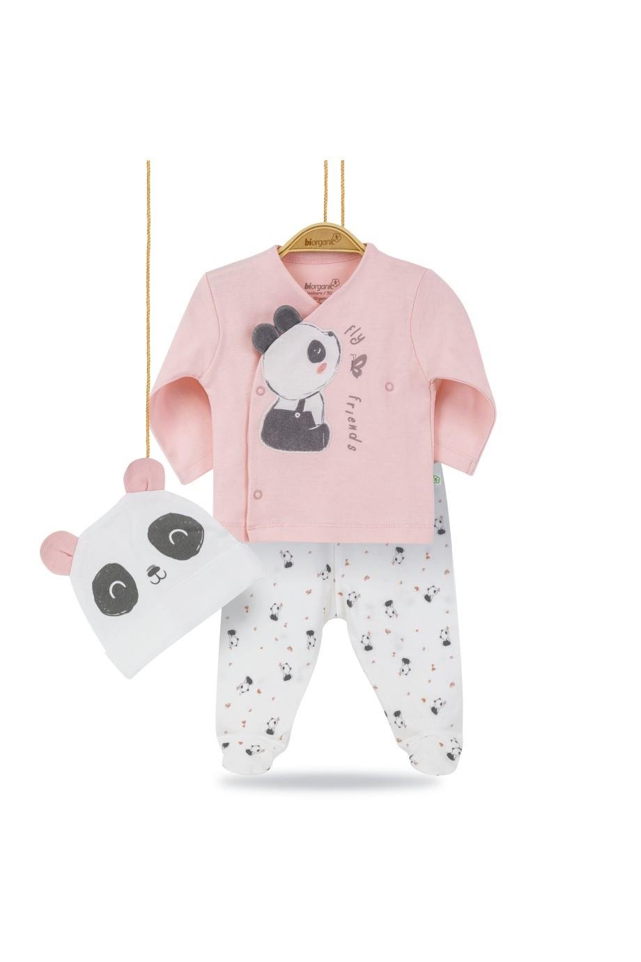 Biorganic Elegant Panda 3lü Zıbın Set