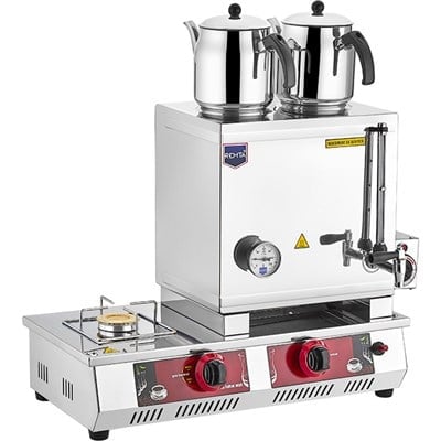 REMTA N12(E) 40 Model Çift Demlikli Gazlı (CE) + Elektrikli Çay Ocağı 28 LT