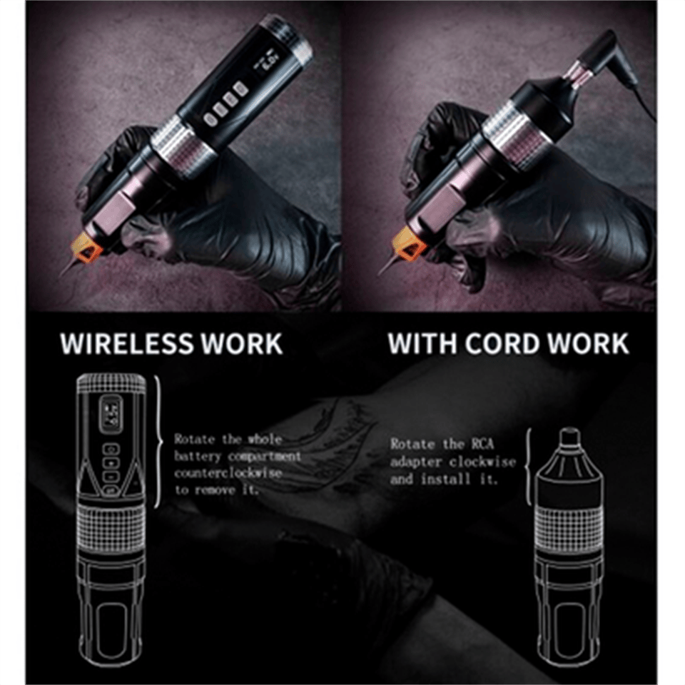 BRONC WIRELESS TATTOO PEN V8 4.0 Stroke Black