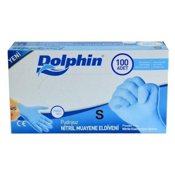 Dolphin Mavi Nitril Pudrasız Eldiven Small