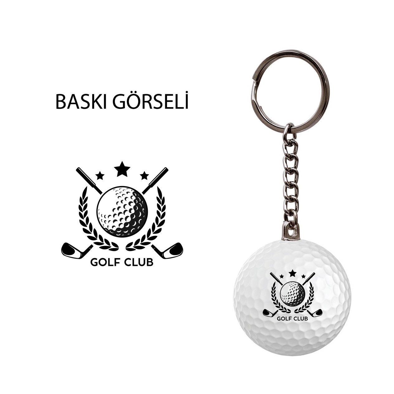 GFA0006Zek Upp Zekupp Golf Topu Anahtarlık, El Yapımı Anahtarlık, Hediyelik Anahtarlık