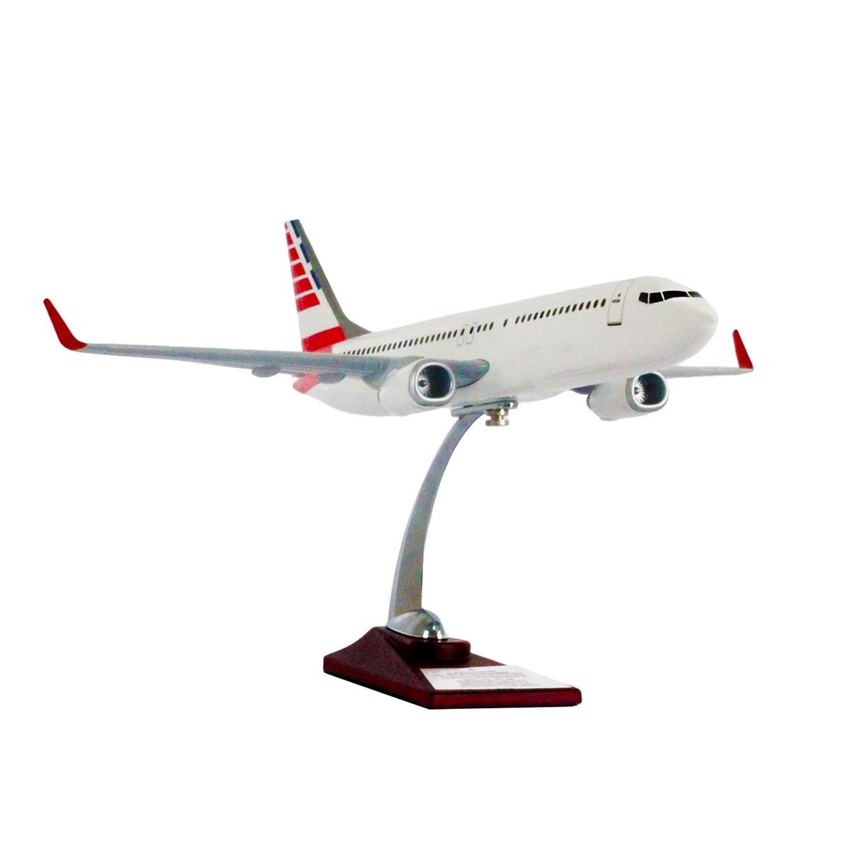 UCK0143Zekupp Boeing 737-800 1/100 Ölçek Kırmızı Mavi Çizgi Detaylı Maket Uçak