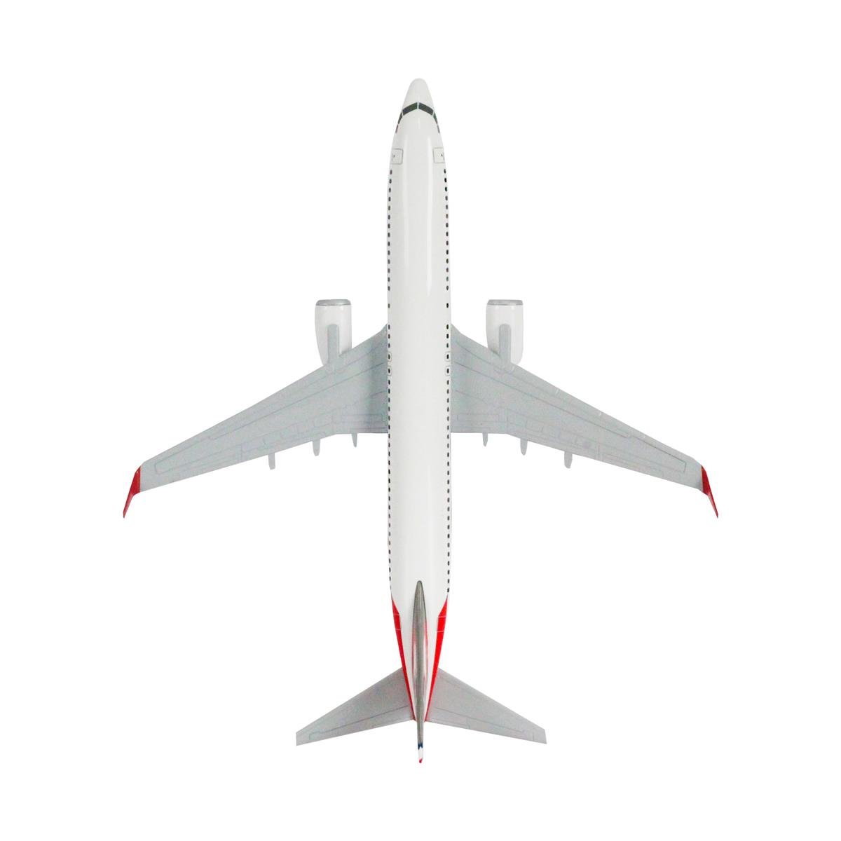 UCK0143Zekupp Boeing 737-800 1/100 Ölçek Kırmızı Mavi Çizgi Detaylı Maket Uçak